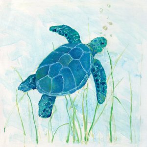 Reef Turtle I by Sally Swatland Oil Painting