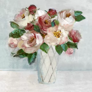 Shades of Blush Bouquet by Sally Swatland Oil Painting