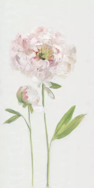 Single Stem Peony I by Sally Swatland Oil Painting