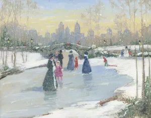 Skating At Dusk by Sally Swatland Oil Painting