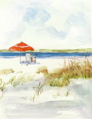 Sketchy Beach I by Sally Swatland Oil Painting
