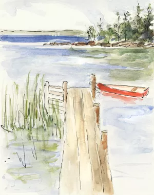 Sketchy Pier by Sally Swatland Oil Painting