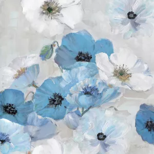 Soft Blue Confetti Floral II by Sally Swatland Oil Painting