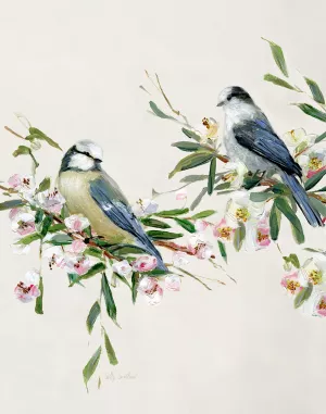 Songbird Duo I by Sally Swatland Oil Painting