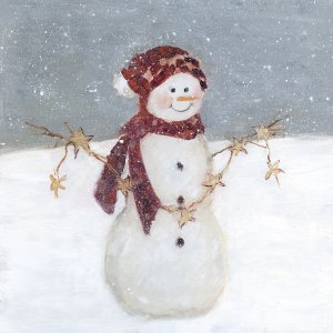 Starry Snowman by Sally Swatland Oil Painting