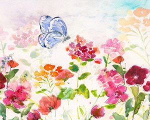 Summer Garden Butterfly by Sally Swatland Oil Painting