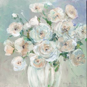 Summery Soft Blooms by Sally Swatland Oil Painting