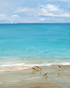 Sunday At The Shore II by Sally Swatland Oil Painting