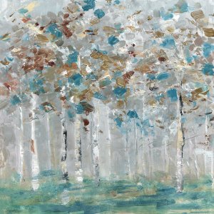 Teal Forest I by Sally Swatland Oil Painting
