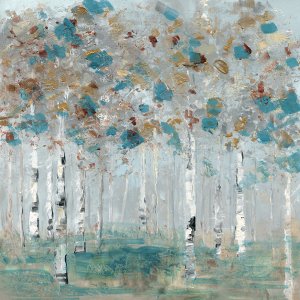 Teal Forest II by Sally Swatland Oil Painting