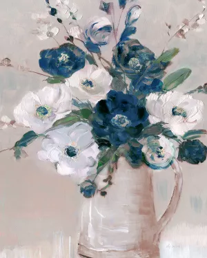 Touch of Teal Arrangement I by Sally Swatland Oil Painting