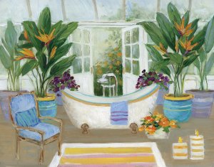 Tropical Island Spa I by Sally Swatland Oil Painting