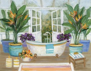 Tropical Island Spa II by Sally Swatland Oil Painting