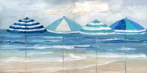 Umbrella Row by Sally Swatland Oil Painting