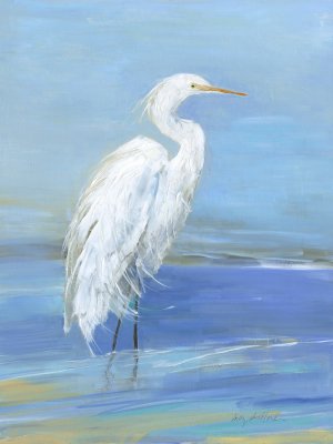 Wading Egret I by Sally Swatland Oil Painting