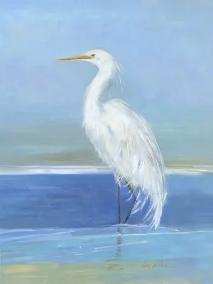 Wading Egret II by Sally Swatland Oil Painting