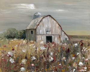 Wildflower Barn by Sally Swatland Oil Painting