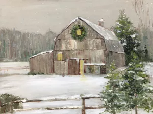 Winter Barn Oil Painting by Sally Swatland - Bestsellers