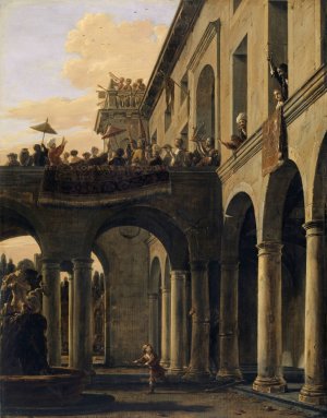 Samson Destroying the Temple by Salomon De Bray Oil Painting