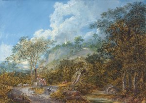 Arcadian Landscape with an Obelisk by Salomon Gessner Oil Painting