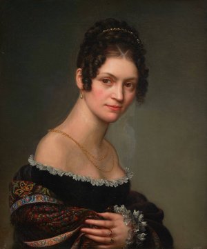 Portrait of a young lady by Salomon-Guillaume Counis Oil Painting