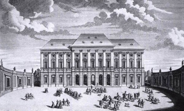 South Facade and Court of the Liechtenstein Garden Palace by Salomon Kleiner - Hand-Painted Oil Painting Reproduction