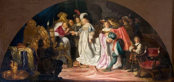 Main Product Photo of The Royal Double Betrothals or Nuptials of 1502 Painting by Salomon Koninck
