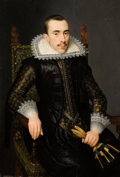 Main Product Photo of Portrait of a Man, possibly Walterus Fourmenois  Painting by Salomon Mesdach
