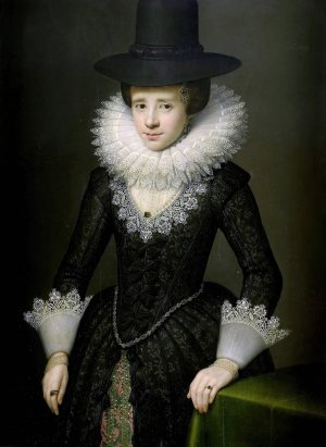 Portrait of Anna Boudaen Courten by Salomon Mesdach Oil Painting