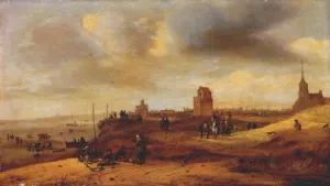 Coast at Scheveningen painting by Salomon Rombouts