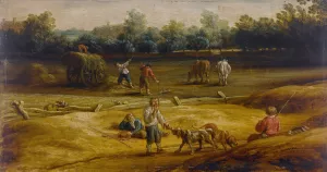 Peasants Harvesting by Salomon Van Ruysdael Oil Painting