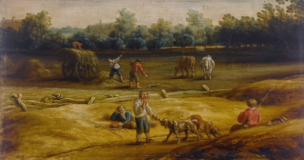 Peasants Harvesting  by Salomon Van Ruysdael - Hand-Painted Oil Painting Reproduction
