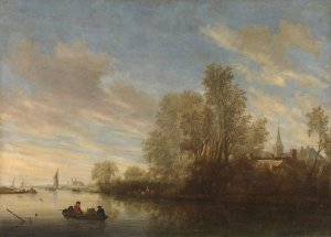 River view near Deventer by Salomon Van Ruysdael Oil Painting