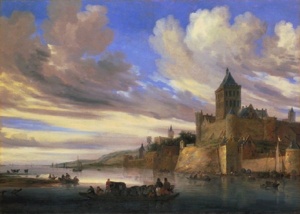 River View of Nijmegen with the Valkhof by Salomon Van Ruysdael - Hand-Painted Oil Painting Reproduction