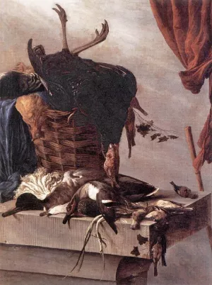 Still Life with a Turkey Oil painting by Salomon Van Ruysdael