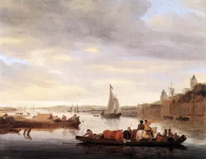 The Crossing at Nijmegen by Salomon Van Ruysdael Oil Painting
