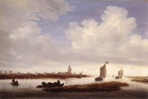 View of Deventer Seen from the Northwest by Salomon Van Ruysdael Oil Painting