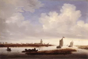 View of Deventer Seen from the Northwest Oil painting by Salomon Van Ruysdael