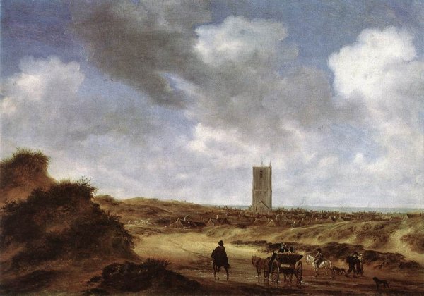 View of Egmond aan Zee by Salomon Van Ruysdael - Hand-Painted Oil Painting Reproduction