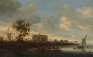 View of the Town of Alkmaar by Salomon Van Ruysdael Oil Painting
