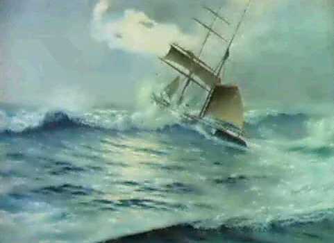 Das Schiff Capeando In Schwerer See by Salvador Abril y Blasco - Hand-Painted Oil Painting Reproduction