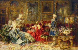 A Musical Interlude by Salvador Sanchez Barbudo Oil Painting