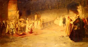 A Royal Wedding by Salvador Sanchez Barbudo Oil Painting