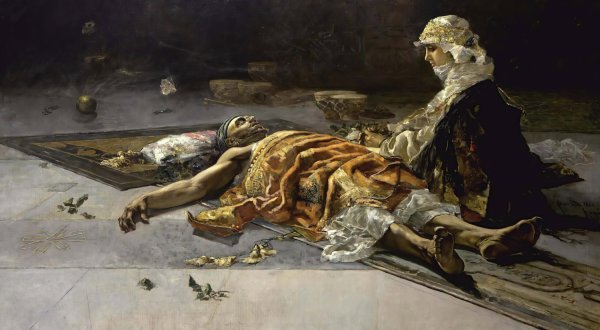 A Watchful Eye - The Vigil  by Salvador Sanchez Barbudo - Hand-Painted Oil Painting Reproduction