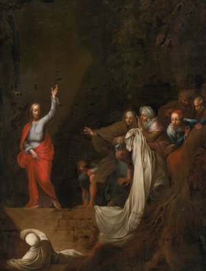 The Raising of Lazarus by Salvator Rosa (Follower) Oil Painting