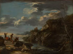 Bandits on a Rocky Coast by Salvator Rosa Oil Painting