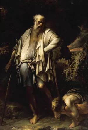 Diogenes Casting Away His Cup Oil painting by Salvator Rosa
