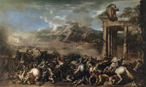 Heroic Battle by Salvator Rosa - Oil Painting Reproduction