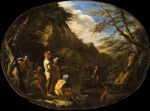 Landscape with Armed Men by Salvator Rosa Oil Painting