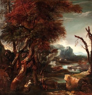 Landscape with Figures by Salvator Rosa Oil Painting